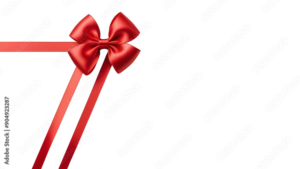 Red ribbon and bow isolated on a transparent or white background. Red ribbon and bow isolated on a transparent or white background.
