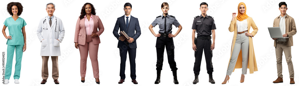 Profession people full body png cut out element set Profession people full body png cut out element set