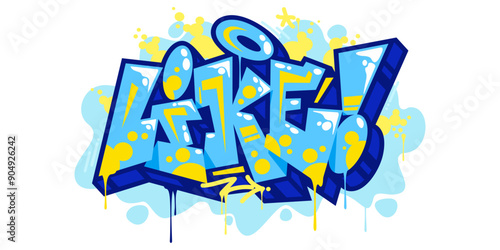 Modern Trendy Street Art Abstract Word Like In Graffiti Urban Style Lettering Vector Illustration
