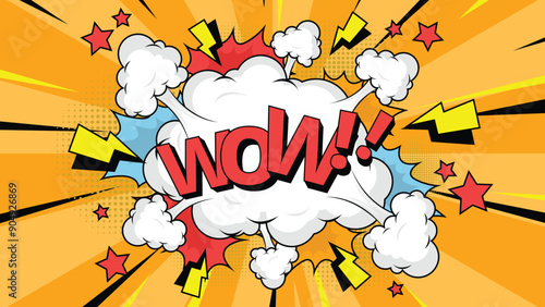 speech bubble illustration with text Wow!