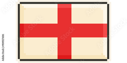 England, Europe, Flag, Pixel Art, Retro 8bit Game Style, Vector 