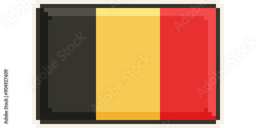 Belgium, Europe, Flag, Pixel Art, Retro 8bit Game Style, Vector 