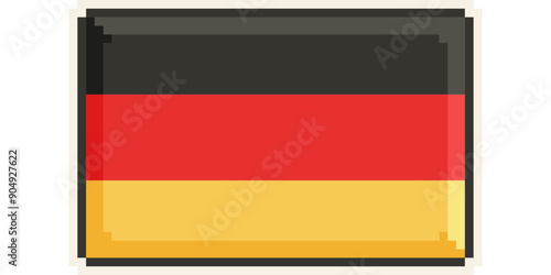 Germany, Europe, Flag, Pixel Art, Retro 8bit Game Style, Vector 