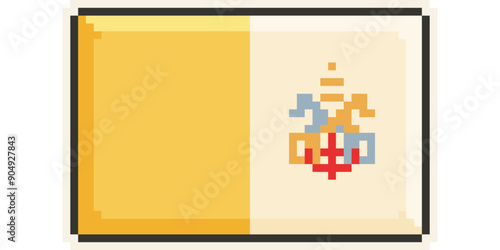 Vatican, Europe, Flag, Pixel Art, Retro 8bit Game Style, Vector 