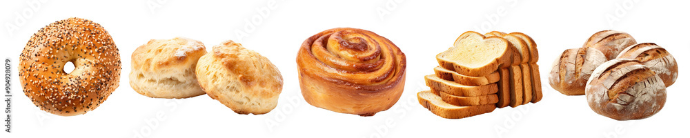 Fototapeta premium Artisan pastry png cut out element set