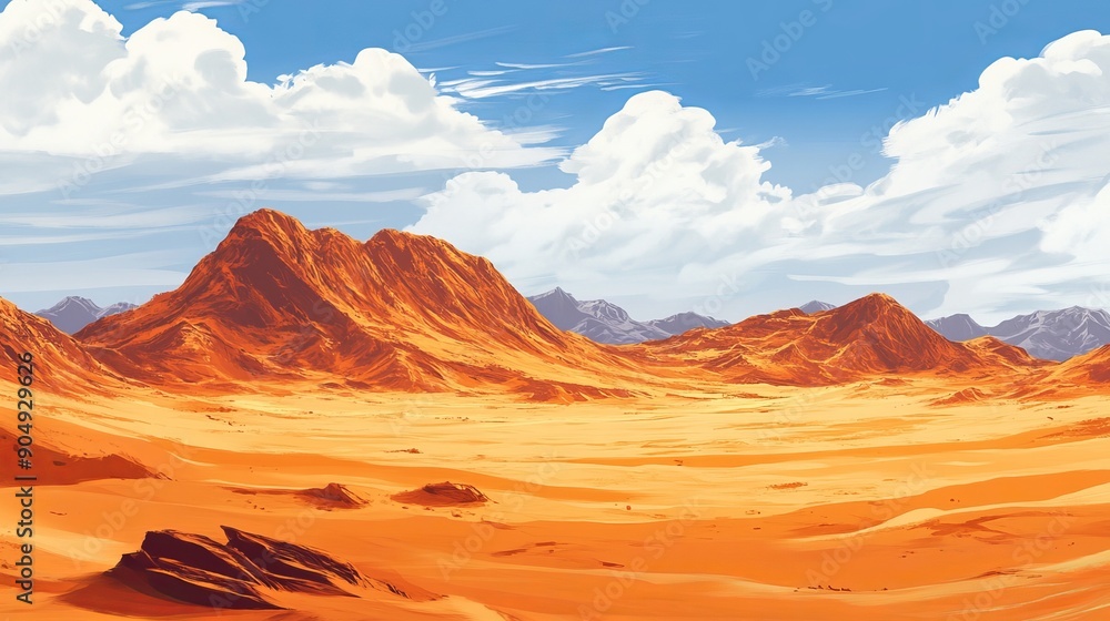 Naklejka premium An orange desert background.