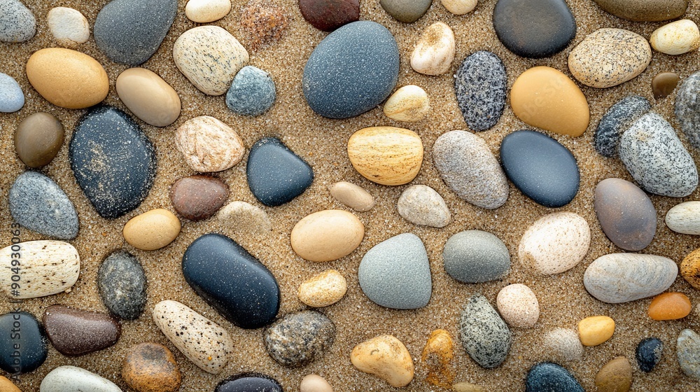 Pebbles on the sand at Nida Beach, Baltic Sea, Lithuania. Pebbles on the sand at Nida Beach, Baltic Sea, Lithuania.
