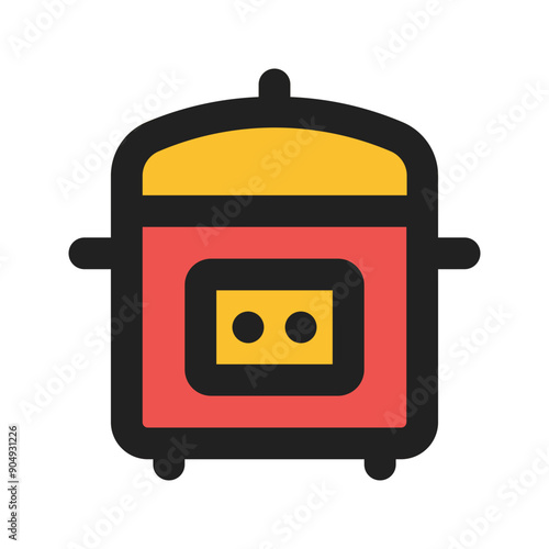 rice cooker line color icon