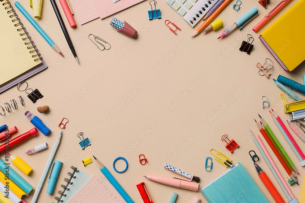 school stationery isolated on white school stationery isolated on white