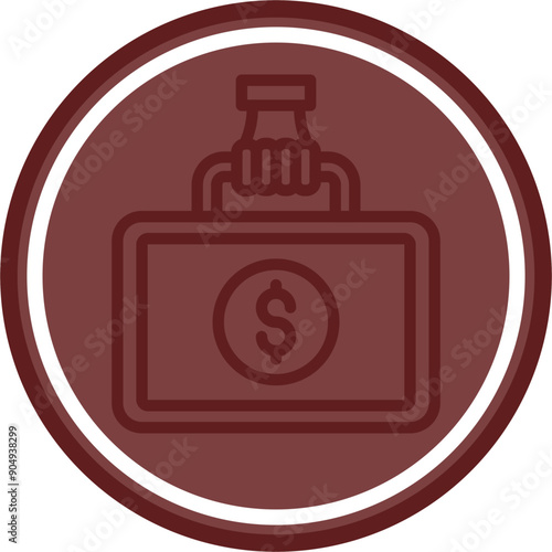 Money Laundering Vector Line Double Circle Maroon