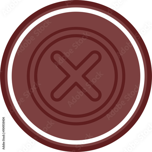 Rejection Vector Line Double Circle Maroon