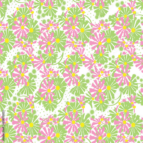 Wallpaper Mural Floral seamless pattern on master background. Modern floral  ,Toile de Jouy
 Torontodigital.ca