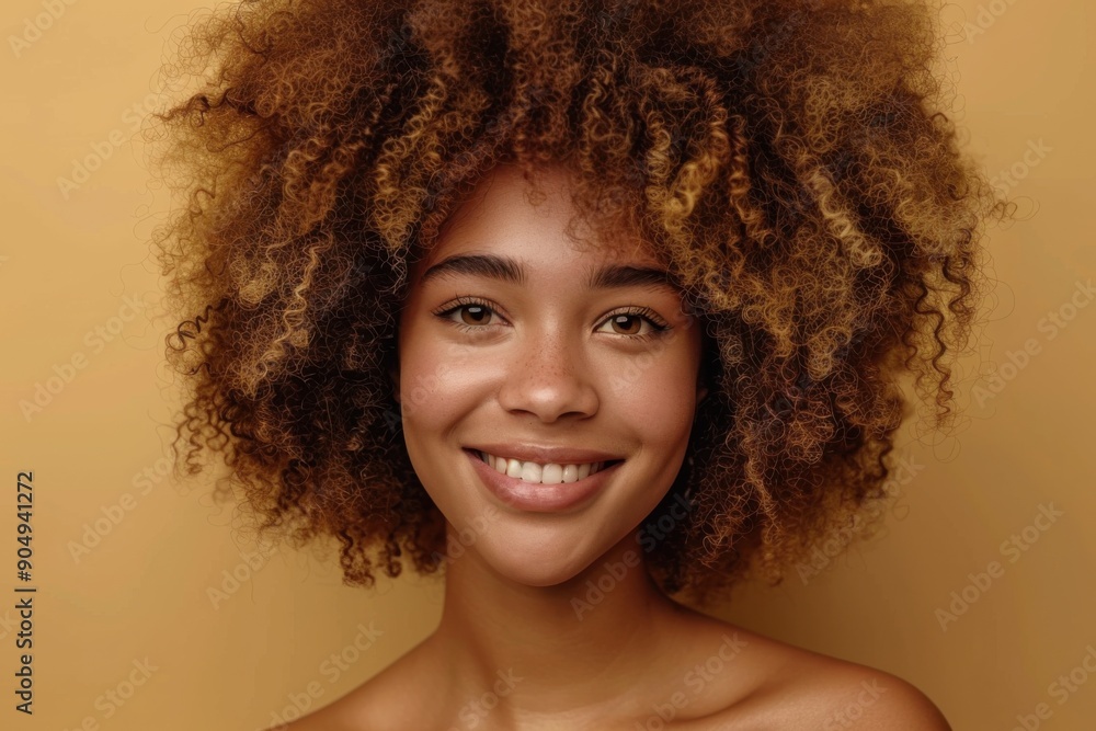 Curls. Fashion Studio Portrait of Beautiful Woman with Afro Hairstyle. Beauty and Fashion Concept Curls. Fashion Studio Portrait of Beautiful Woman with Afro Hairstyle. Beauty and Fashion Concept