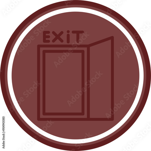Election Exit Poll Vector Line Double Circle Maroon