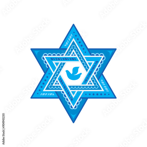 Star of David Jewish symbol. David star (Magen David) decorative vector design for holiday banner, flyer, card, t-shirt