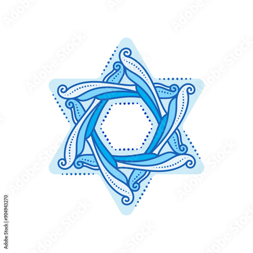 Star of David Jewish symbol. David star (Magen David) decorative vector design for holiday banner, flyer, card, t-shirt