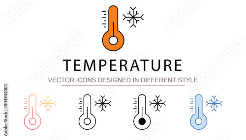 Temperature icon design with white background stock illustration