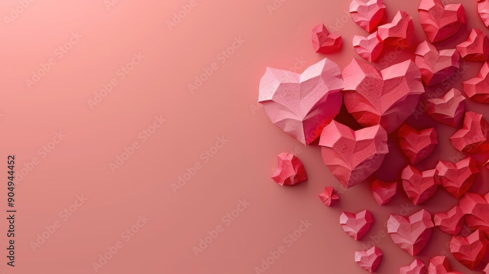 3D Background of the symbol of love, minimalism, flat style. With text space. 3D Background of the symbol of love, minimalism, flat style. With text space.