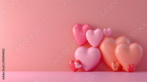 Wallpaper Mural 3D Background of the symbol of love, minimalism, flat style. With text space. Torontodigital.ca