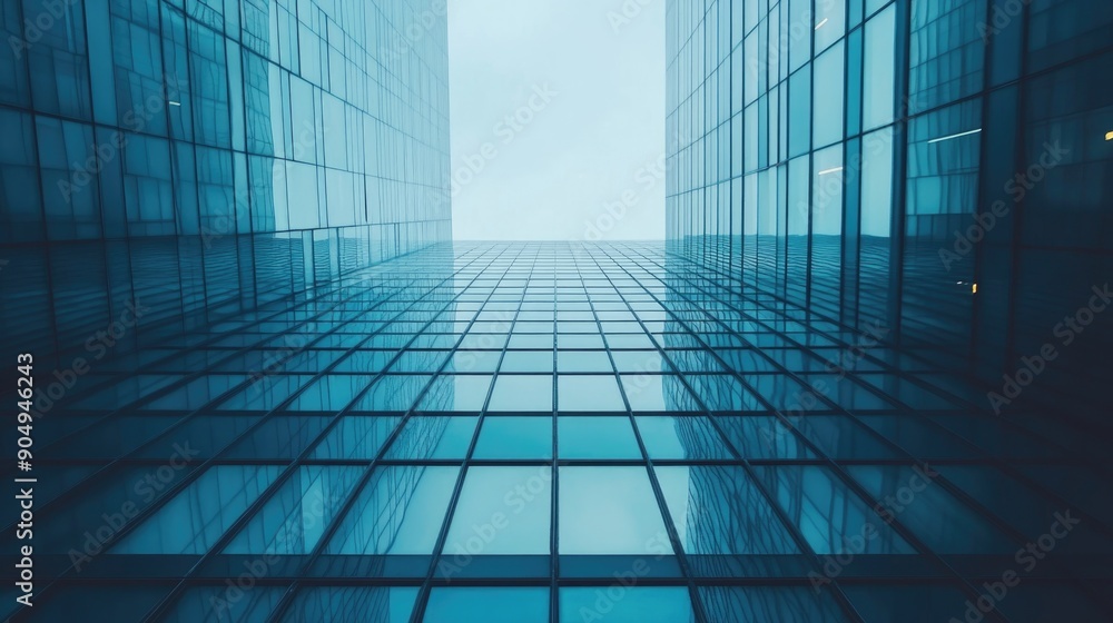High glass building tower office skyscrapers in city view High glass building tower office skyscrapers in city view