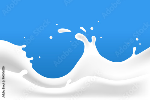 milky waves on a blue background