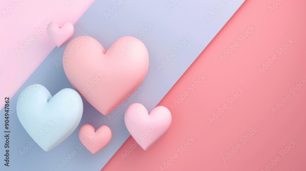 3D Background of the symbol of love, minimalism, flat style. With text space. 3D Background of the symbol of love, minimalism, flat style. With text space.