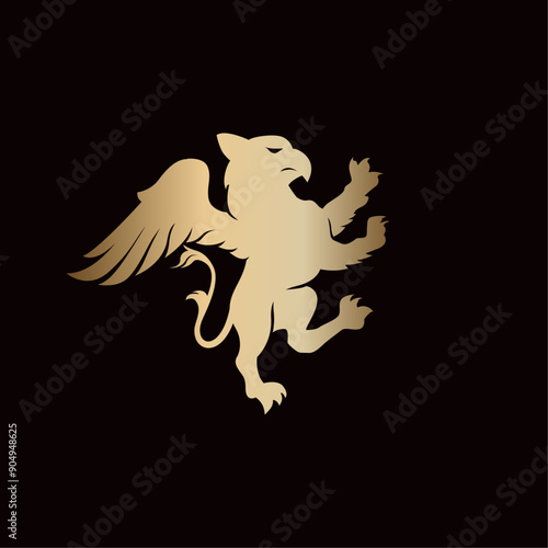 Minimalist Luxury Griffin Logo Vector Illustration