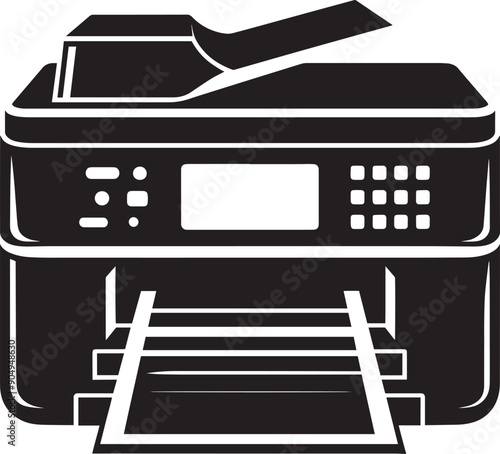 Digital printer silhouette vector isolated on a white background 