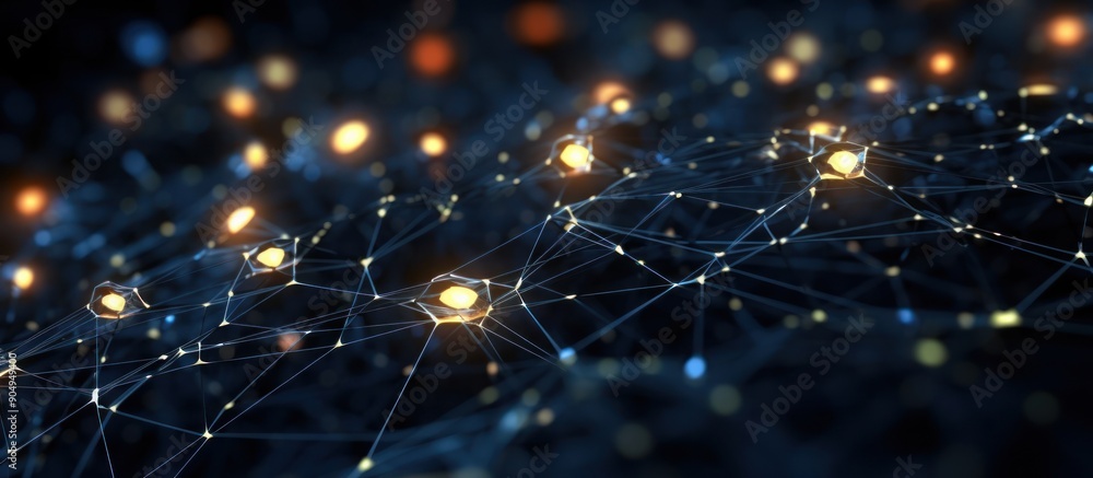 Abstract Network with Glowing Nodes Abstract Network with Glowing Nodes