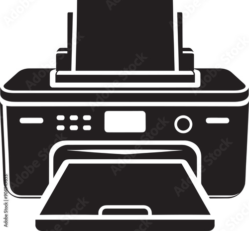 Digital printer silhouette vector isolated on a white background 