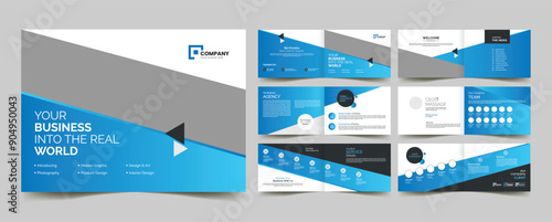 multipurpose business company profile landscape brochure design for geometric shape