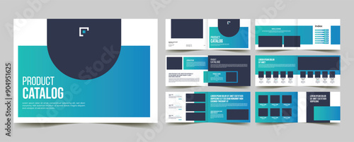 company product catalog landscape portfolio layout, 12 page catalog brochure with premium product price list