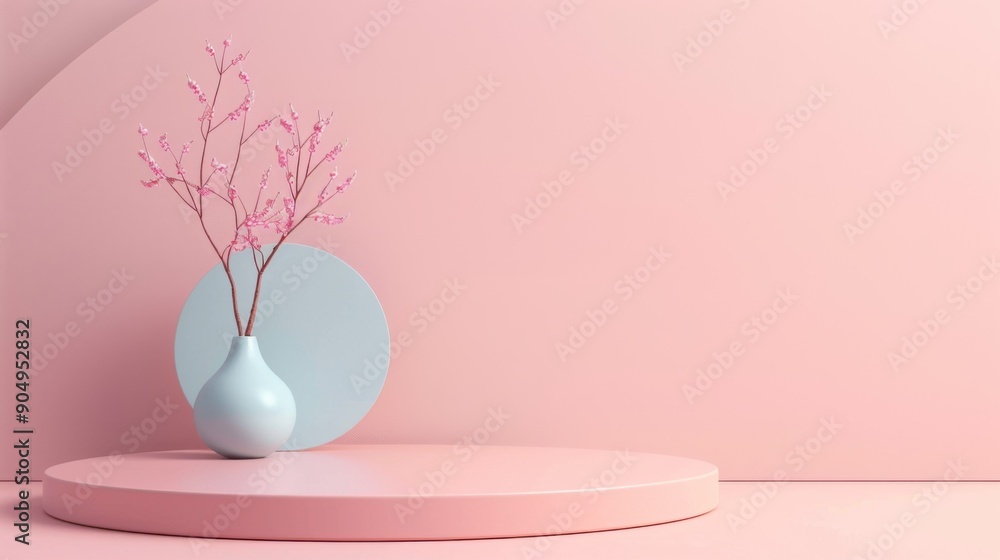 3D women's day mockup with empty space, minimalism, pastel colors, flat style 3D women's day mockup with empty space, minimalism, pastel colors, flat style