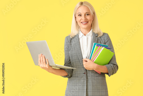 Mature female teacher with ...