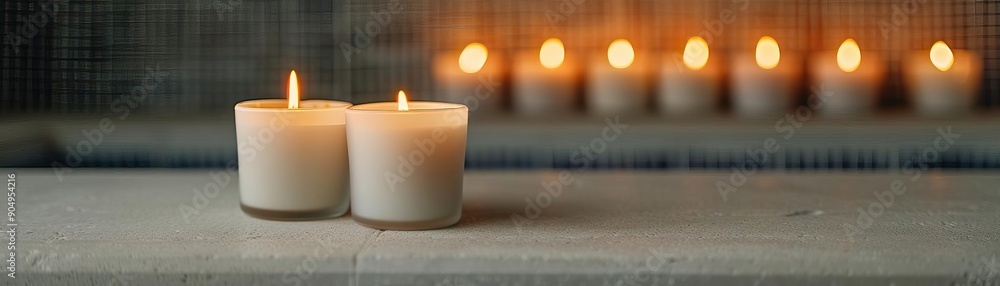 Dimly lit spa with aromatic candles, providing a serene and peaceful atmosphere Dimly lit spa with aromatic candles, providing a serene and peaceful atmosphere