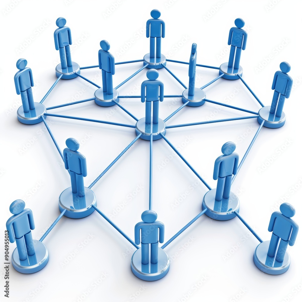 A 3D icon of team members connected by a network of lines, representing teamwork and communication. The design emphasizes the importance of connectivity and collaboration in achieving goals. A 3D icon of team members connected by a network of lines, representing teamwork and communication. The design emphasizes the importance of connectivity and collaboration in achieving goals.