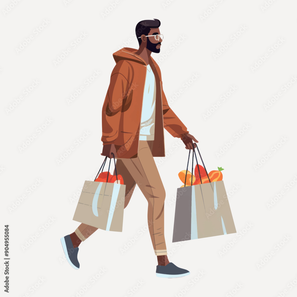 Man carrying grocery bags Man carrying grocery bags