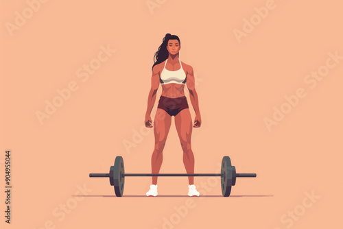 Strong woman lifting weights