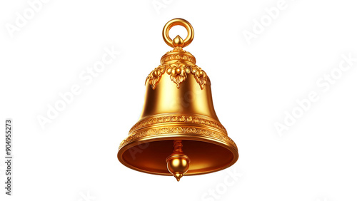 isolated gold bell. 3d bell realistic illustration