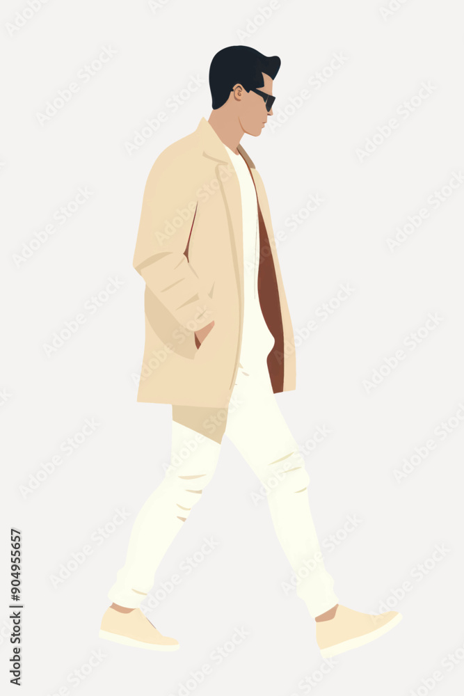 Stylish man walking confidently Stylish man walking confidently