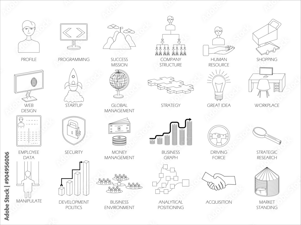 CORPORATE BUSINESS icon design set art line vector and editable CORPORATE BUSINESS icon design set art line vector and editable
