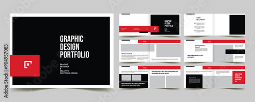 graphic design landscape portfolio design template, design collection portfolio proposal layout design.