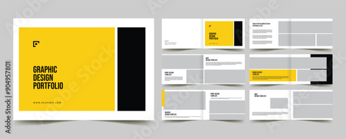 graphic design landscape portfolio design template, design collection portfolio proposal layout design.
