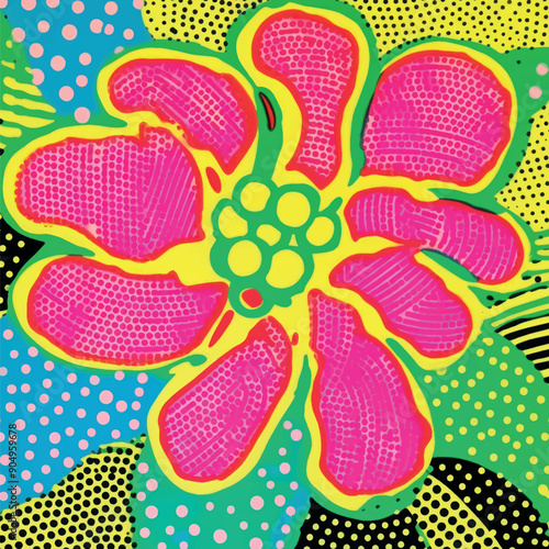 Vibrant pop art flower