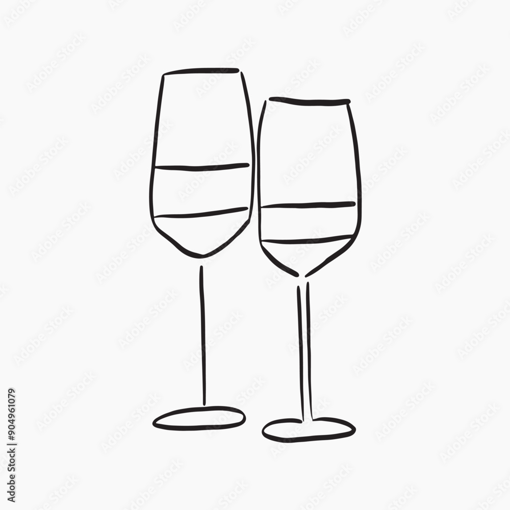 Minimalist wine glasses illustration Minimalist wine glasses illustration
