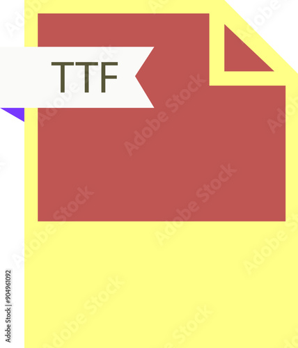 TTF File format icon roe color fill