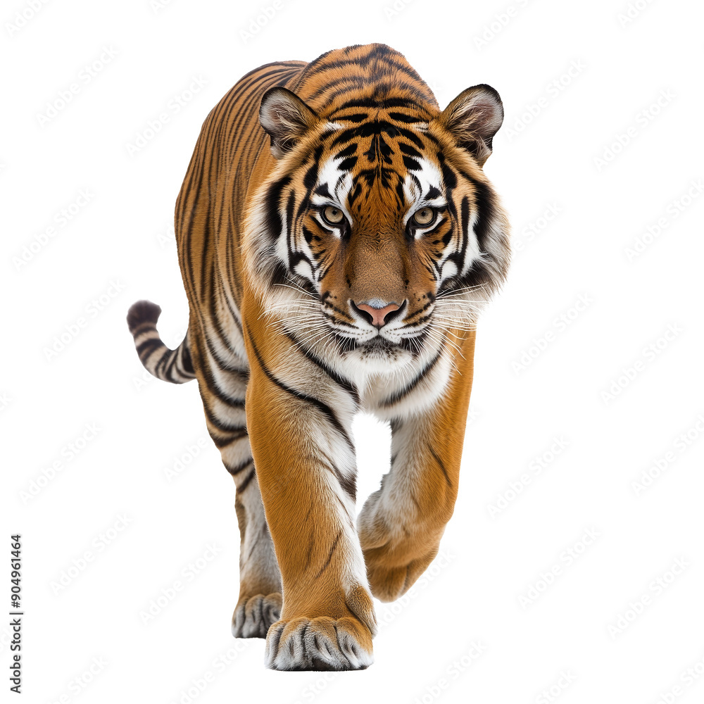 tiger walking isolated on white tiger walking isolated on white