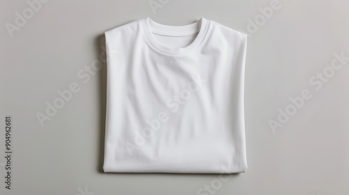 Folded White T-Shirt Mockup on Grey Background