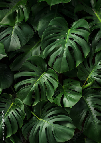Wallpaper Mural green monstera leaf as a wallpaper for plants as a background Torontodigital.ca