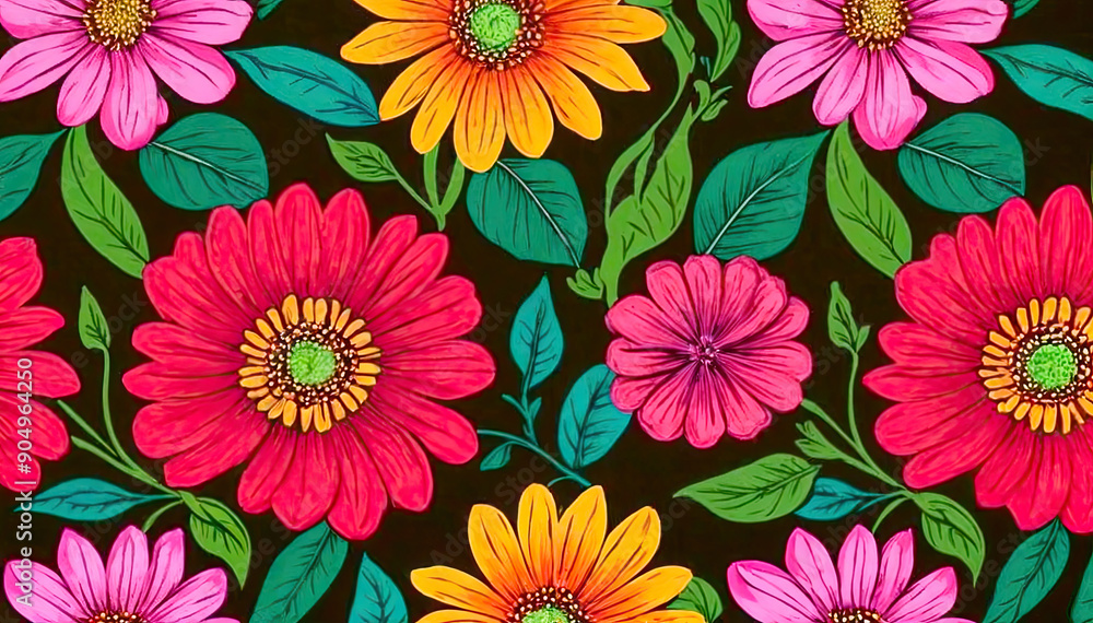 Vibrant Abstract Floral Pattern Vibrant Abstract Floral Pattern